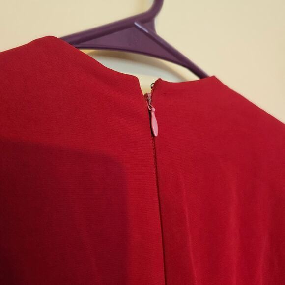 Tahari Size 8 Red Career Holiday Christmas Work Dress Professional Vintage Retro - Picture 6 of 10